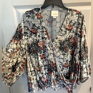 Maeve Velvet Crossover Blouse